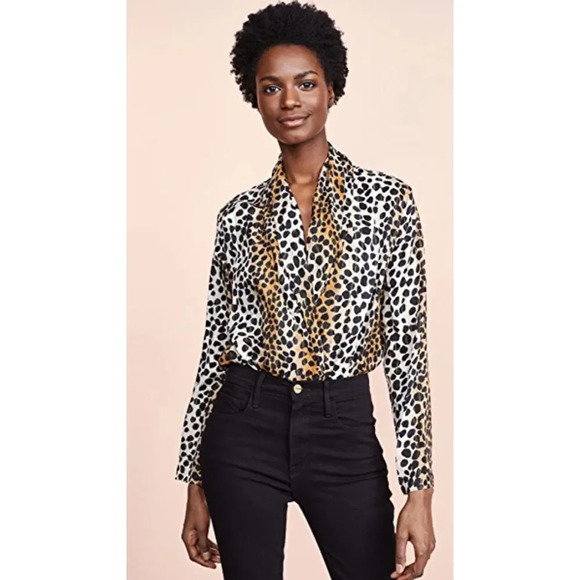 RIXO LONDON Avril Wrap effect Metallic Leopard print Bodysuit - Picture 3 of 8